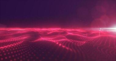 abstrato vermelho energia superfície com Magia ondas do partículas e pontos com a defesa do borrão e brilho abstrato fundo foto