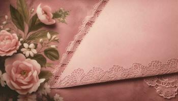 romântico Rosa ramalhete, perfeito para uma Casamento convite ou decoração gerado de ai foto