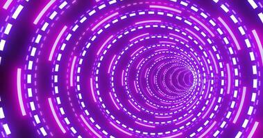 abstrato futurista roxa oi-tech túnel a partir de energia círculos e Magia linhas fundo foto