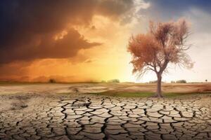 ai gerado clima mudança é uma sério questão este afeta a meio Ambiente e a planeta Como uma todo. foto