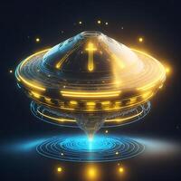 fantasia UFO 3d arte ilustração, generativo ai arte foto