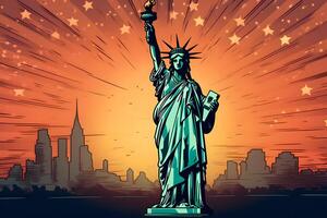 famoso estátua do liberdade, Novo Iorque ai gerado foto