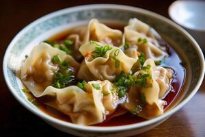 estoque foto do Wonton sopa originário dentro norte China Comida fotografia generativo ai