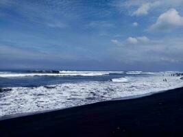 bem-vinda para a encantador reino do a praia, Onde a encontro do terra e mar cria uma pitoresco paraíso foto