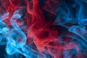 abstrato azul fumaça textura, vermelho fumante textura, abstrato fundo foto