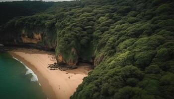 majestoso litoral, tranquilo cena, natural beleza capturado gerado de ai foto