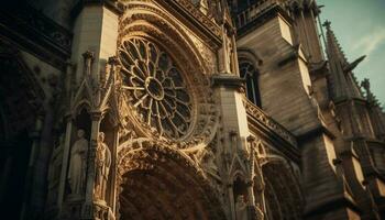 gótico basílica antigo símbolo do espiritualidade e história gerado de ai foto