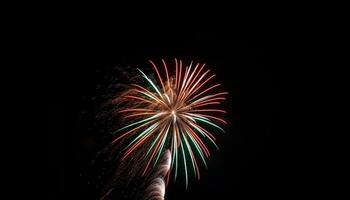 vibrante cores iluminar a noite céu dentro explosivo celebração evento generativo ai foto