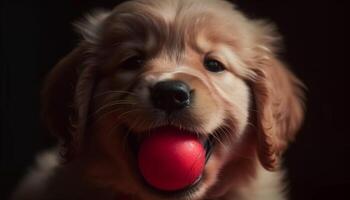 pequeno dourado retriever frente posição generativo ai foto