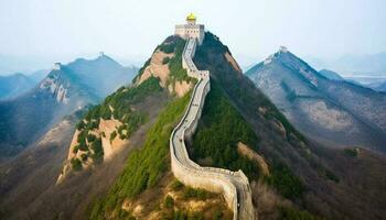 majestoso montanha alcance dentro Pequim, antigo culturas e arquitetura temor inspirador gerado de ai foto