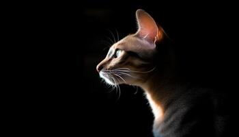 suavidade e beleza dentro uma bonitinho, brincalhão cabelo curto gatinho retrato gerado de ai foto