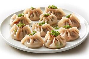 mandu ou mandoo estão dumplings dentro coreano cozinha fotografia generativo ai foto