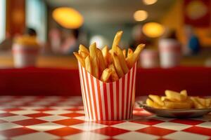 estoque foto do frito fritas cinematográfico editorial Comida fotografia generativo ai