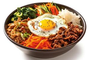 estoque foto do bibimbap as vezes romanizado Como bi bim bap Comida fotografia generativo ai