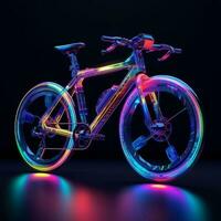 colorida bicicleta em a estrada, ai gerado foto