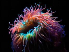 hipnotizante elegância do a mar anêmona dentro oceano profundidades foto