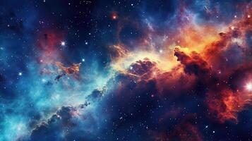 3d abstrato espaço céu com estrelas e nebulosa fundo generativo ai foto