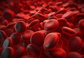 vermelho sangue células 3d ilustração fundo ai gerado foto