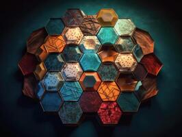 colorida abstrato fundo orgânico formas abstrato geométrico mosaico padronizar criada com generativo ai tecnologia foto