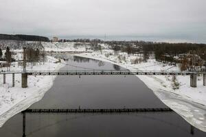 pedestre ponte - rzhev, Rússia. foto