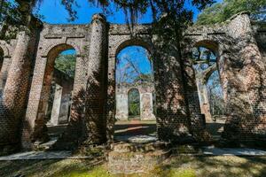 velho sheldon Igreja ruínas - sul carolina foto