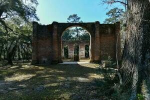 velho sheldon Igreja ruínas - sul carolina foto