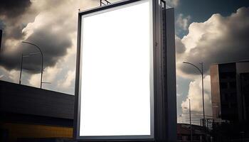 foto em branco zombar acima para ao ar livre publicidade poster Painel publicitário. ai gerado