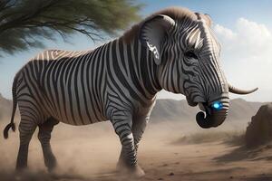 híbrido zebra elefante. ai gerado foto