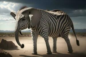 híbrido zebra elefante. ai gerado foto