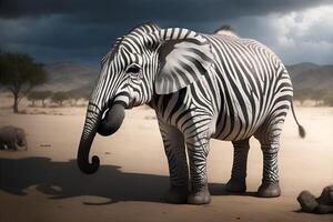 híbrido zebra elefante. ai gerado foto