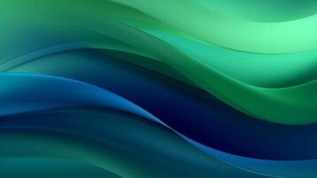 abstrato Sombrio verde e azul líquido onda fundo. ai gerado foto