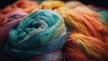 vibrante lã carretel tecido para dentro colorida padronizar gerado de ai foto