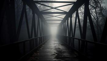desaparecimento ponto conduz para assustador velho ponte gerado de ai foto