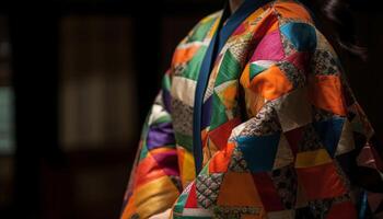 vibrante seda vestir coleção vitrines tradicional elegância gerado de ai foto