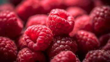 orgânico baga fruta pilha, uma saudável verão refresco em mesa gerado de ai foto