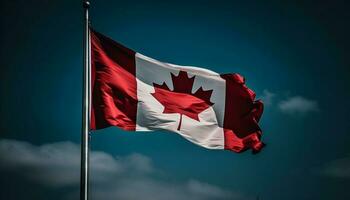 acenando canadense bandeira simboliza orgulho e patriotismo generativo ai foto