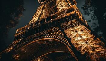 majestoso aço arco tamanhos francês cultura às noite gerado de ai foto