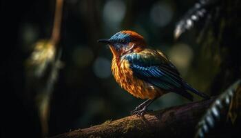 abelha comedor empoleirar-se em ramo ao ar livre gerado de ai foto