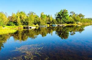 um ótimo dia de férias à beira de um lago foto