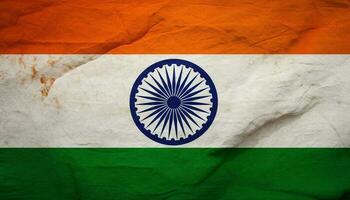 indiano bandeira simboliza patriotismo e liberdade em independência dia celebração gerado de ai foto