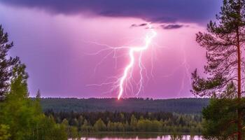 majestoso montanha cenário com vibrante cores e dramático céu instantâneo gerado de ai foto