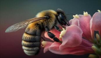 ocupado querida abelha picaretas acima amarelo pólen gerado de ai foto