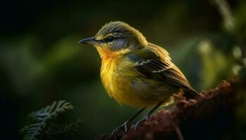 pequeno pica-pau-cinzento senta em verde Relva ramo gerado de ai foto