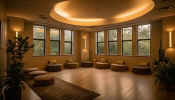 luxuoso moderno apartamento com brilhante natural iluminação gerado de ai foto