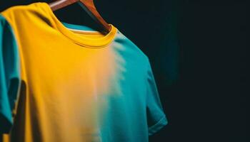 multi colori camisas suspensão dentro moderno boutique loja gerado de ai foto