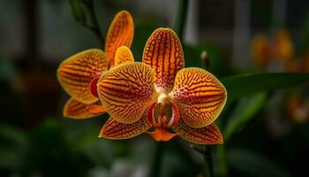 exótico traça orquídea flores dentro tropical clima gerado de ai foto