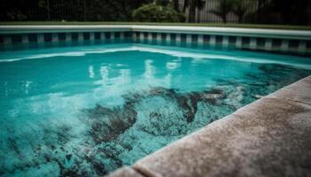 refrescante azul líquido oásis, uma tranquilo natureza fuga para relaxamento gerado de ai foto