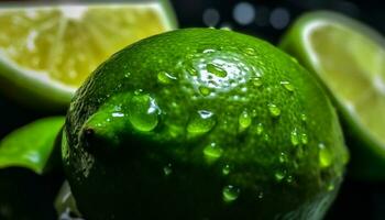suculento citrino fatia acrescenta frescor para saudável Mojito coquetel beber gerado de ai foto