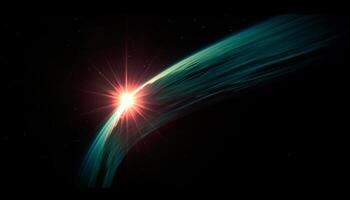 eletricidade inflama multi colori meteoro dentro Estrela em forma constelação pano de fundo gerado de ai foto