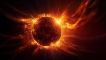 brilhando nebulosa explode dentro abstrato esfera do queimando natural fenômeno gerado de ai foto